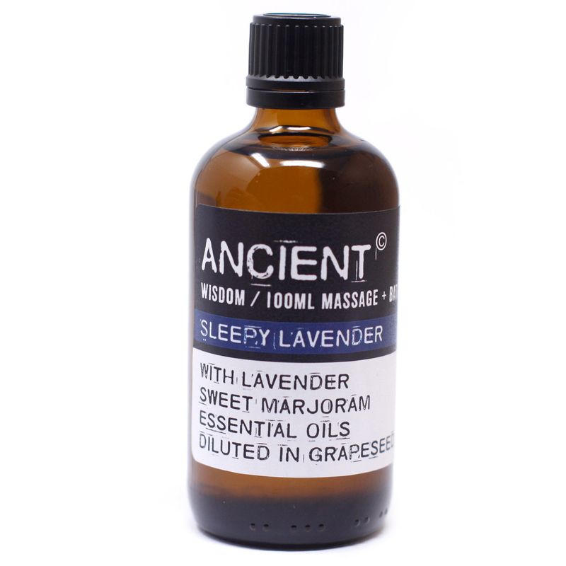 Aceite para masaje Sleepy Lavender de 100 ml, botella Ancient Wisdom