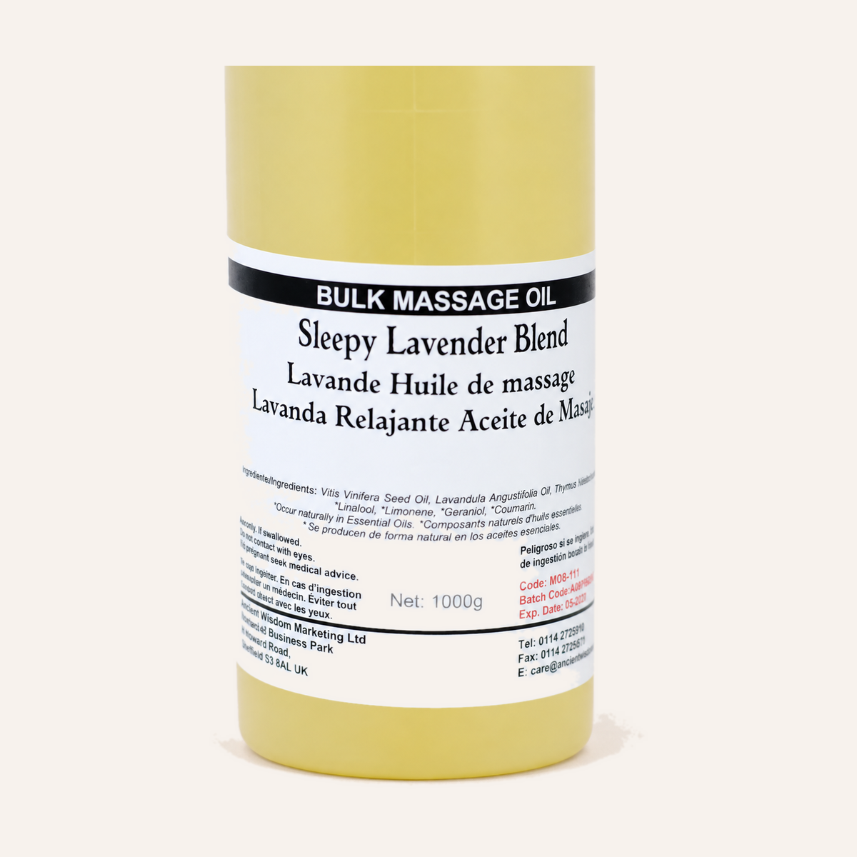 Aceite para masaje de lavanda, 1 kg