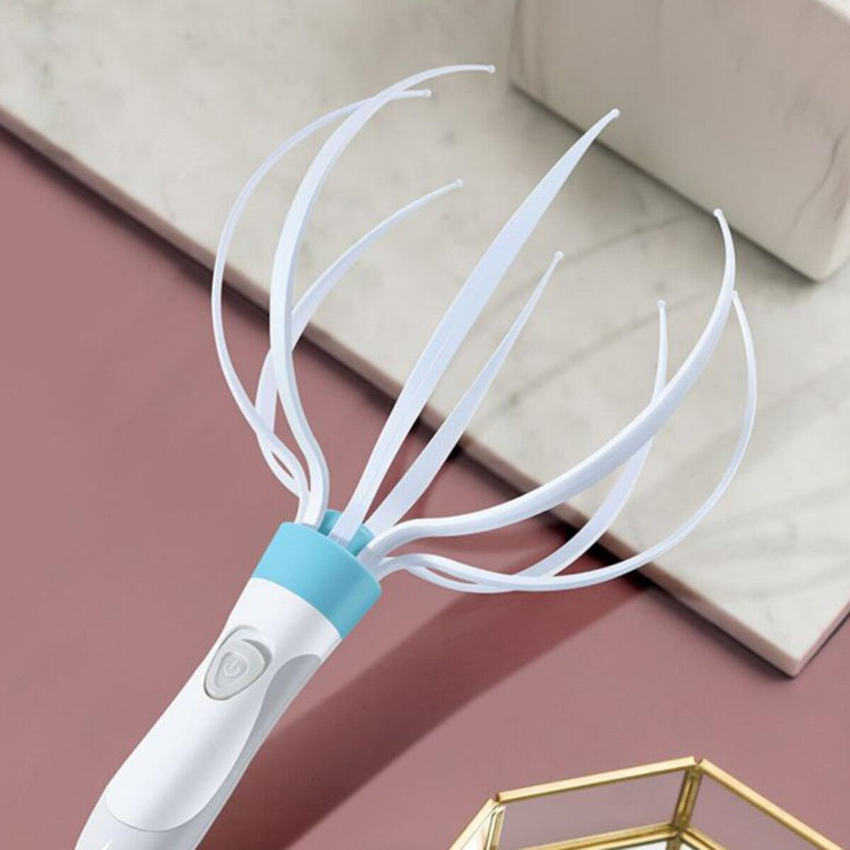 Masajeador de cabeza eléctrico de 8 varillas flexibles