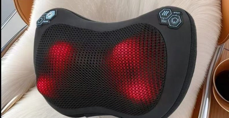 Cojín masajeador shiatsu con los cabezales de calor encendidos