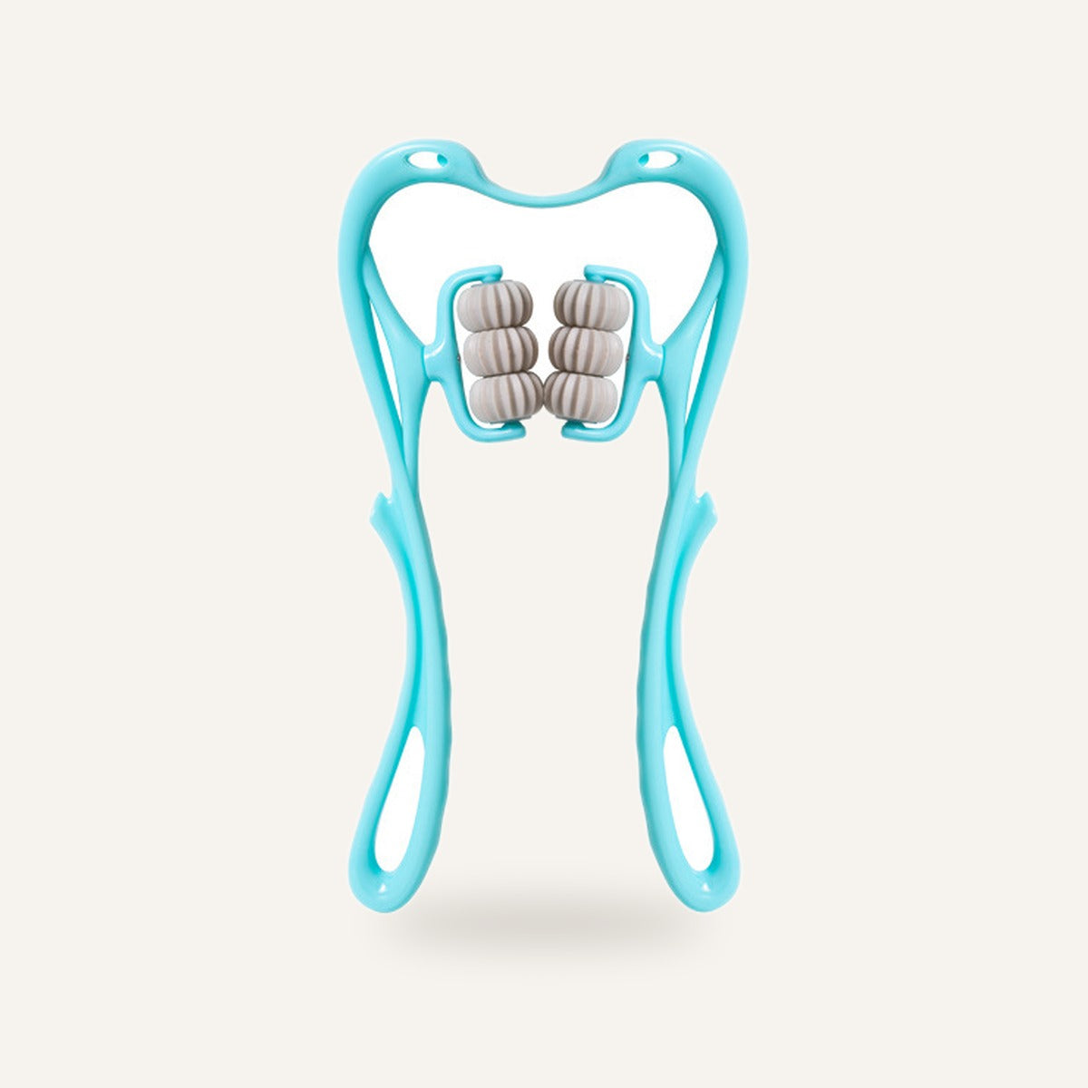 Masajeador de cuello manual de 6 rodillos Cervia en color azul